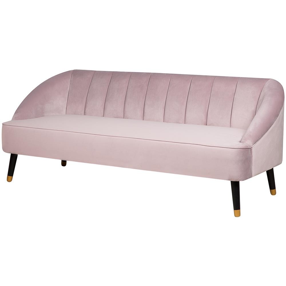 Divano A 3 Posti In Velluto Rosa Alsvag - Foto 2
