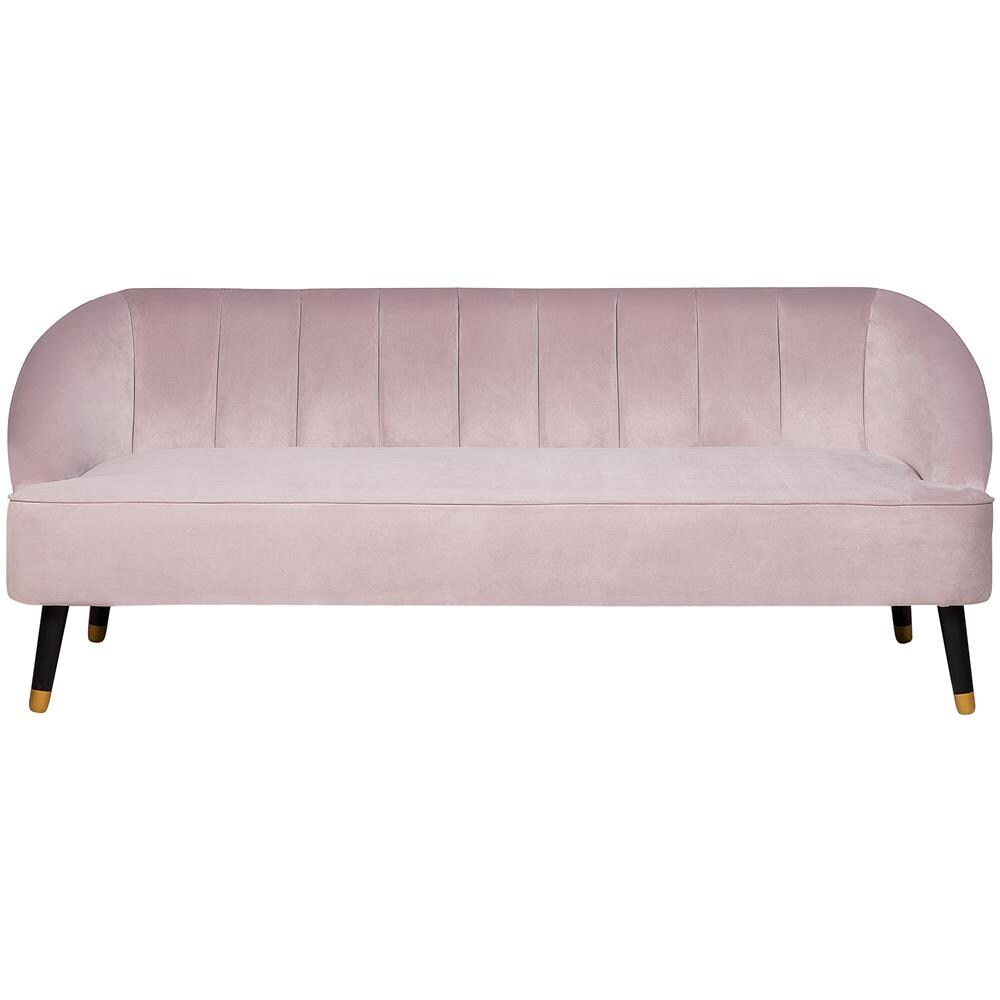 Divano A 3 Posti In Velluto Rosa Alsvag - Foto 1