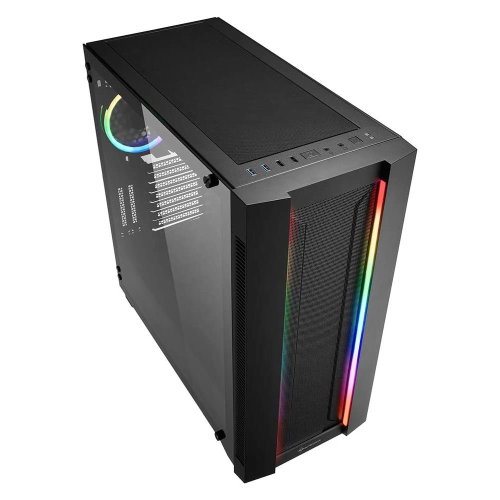 Case Elite Shark CA200M Full Tower ATX / CEB / EATX / EEB / Micro-ATX / Mini-ITX 2 Porte USB 3.0 Colore Nero (Finestrato)  - Foto 2