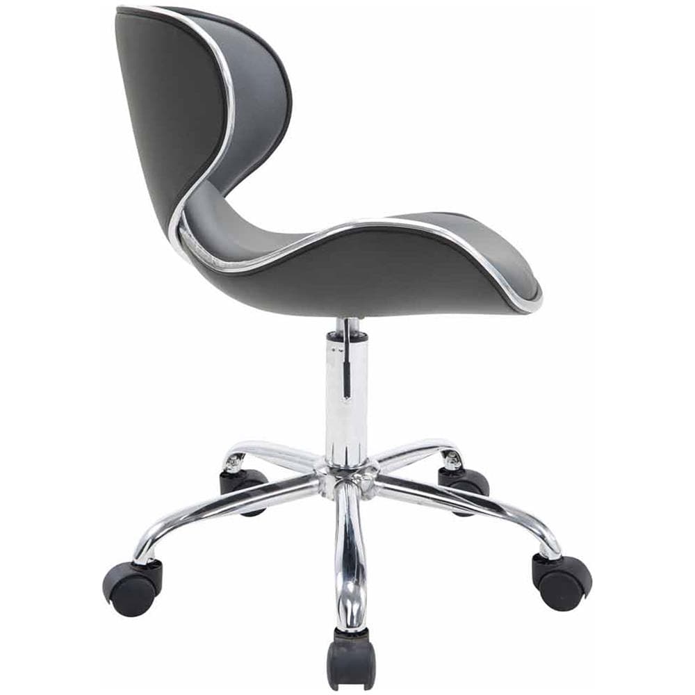 Sedia Sgabello da Lavoro Las Vegas V2 - Sedia con Ruote Scrivania o Ambulatorio I Poltroncina Pc in Similpelle, Imbottita Regolabile 45-61 cm I Sedia Studio Design Grigio - Foto 3