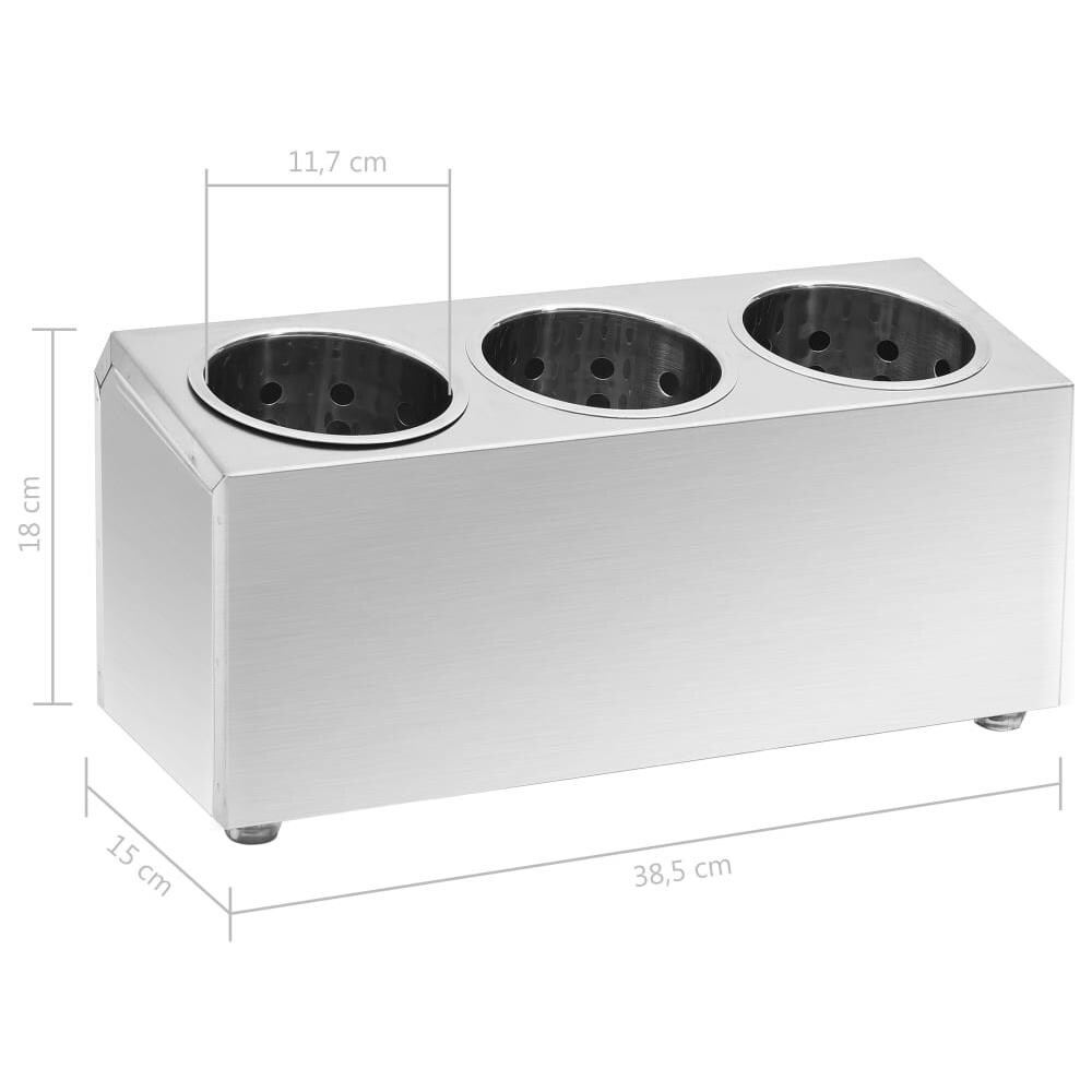 Portaposate Con 3 Inserti Rettangolare In Acciaio Inox - Foto 13