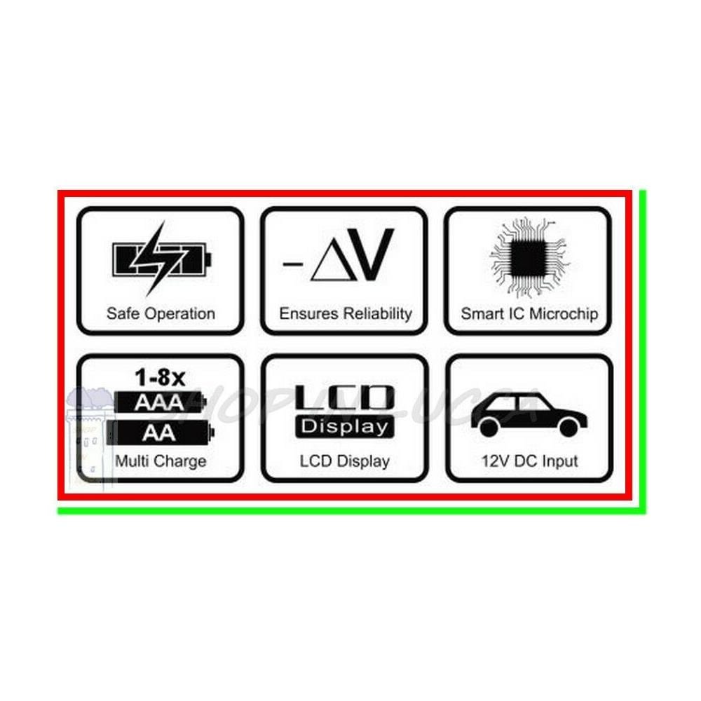 Caricabatterie Per Pile Ricaricabili Nc-800 Lcd A 8 Posti X Aa Aaa Stilo Ministilo Ni-mh - Foto 2