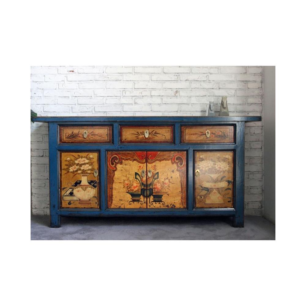 ORIENTAL FURNITURE Cassettiera 5 Cassetti In Fibra Naturale – Design Giapponese, Leggero, 101x38x28 Cm, Nero
