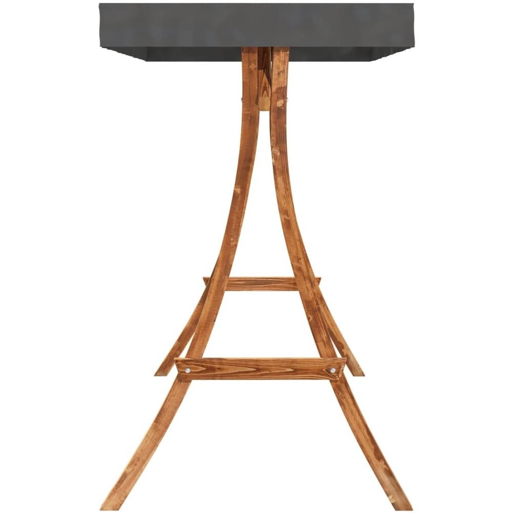 Altalena Con Tetto Antracite Legno Di Abete Con Finitura Teak - Foto 2