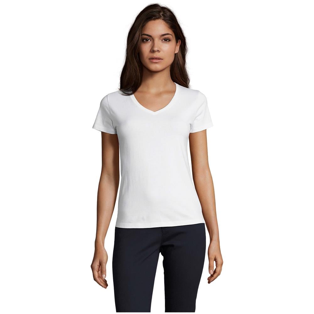 T-shirt Donna Imperiale Con Scollo A V Taglia L Bianca - Foto 1