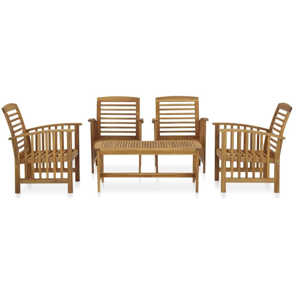 Set Divani Da Giardino 5 Pz In Legno Massello Di Acacia - Foto 2