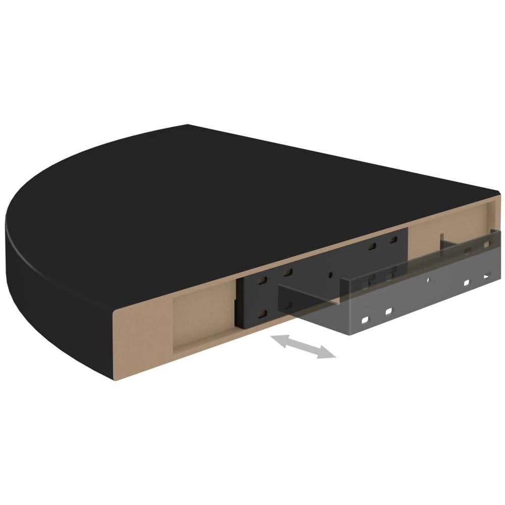 Scaffali Angolari A Parete 4 Pz Neri 35x35x3,8 Cm Mdf - Foto 8