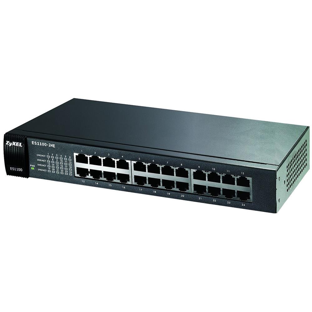 ES1100-24E, No gestito, IEEE 802.1p, IEEE 802.3, IEEE 802.3af, IEEE 802.3az, IEEE 802.3u, IEEE 802.3x, 10/100 Mbps, Nero, EN 60950-1, IEC 60950-1, RoHS, FCC Part15, CE EMC - Foto 1