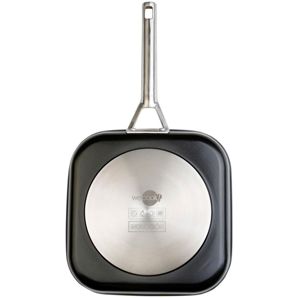 Ecosteel Bistecchiera a Induzione 26 x 26 cm in Alluminio Forgiato Colore Nero - Foto 3