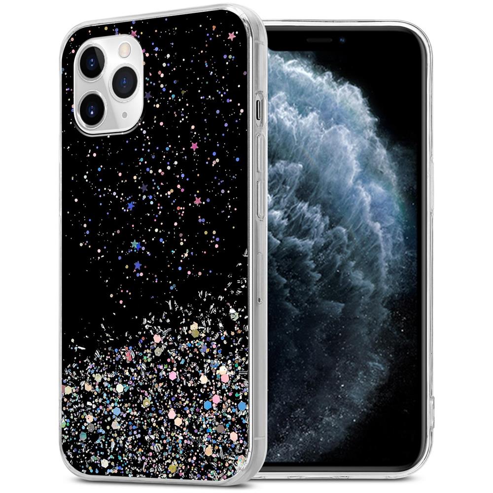 Custodia Compatibile Con Apple Iphone 11 In Nero Con Glitter - Coperchio Protettivo In Silicone Tpu Flessibile Con Glitter Scintillanti - Foto 1
