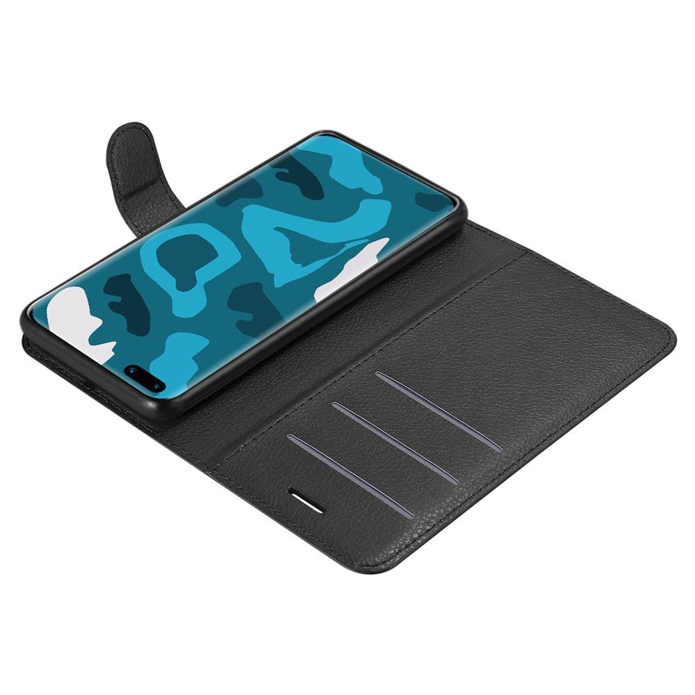 Custodia Compatibile Con Huawei P40 In Nero Carbone - Coperchio Protettiva Con Chiusura Magnetica, Funzione Stand E Tasca Per Le Carte - Foto 8