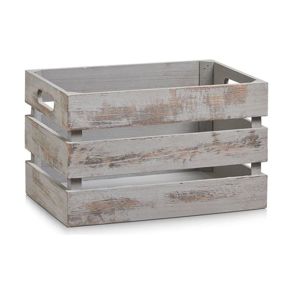 Scatola Portaoggetti Vintage, Legno, Grigio, 31x21x19 Cm, - Foto 1