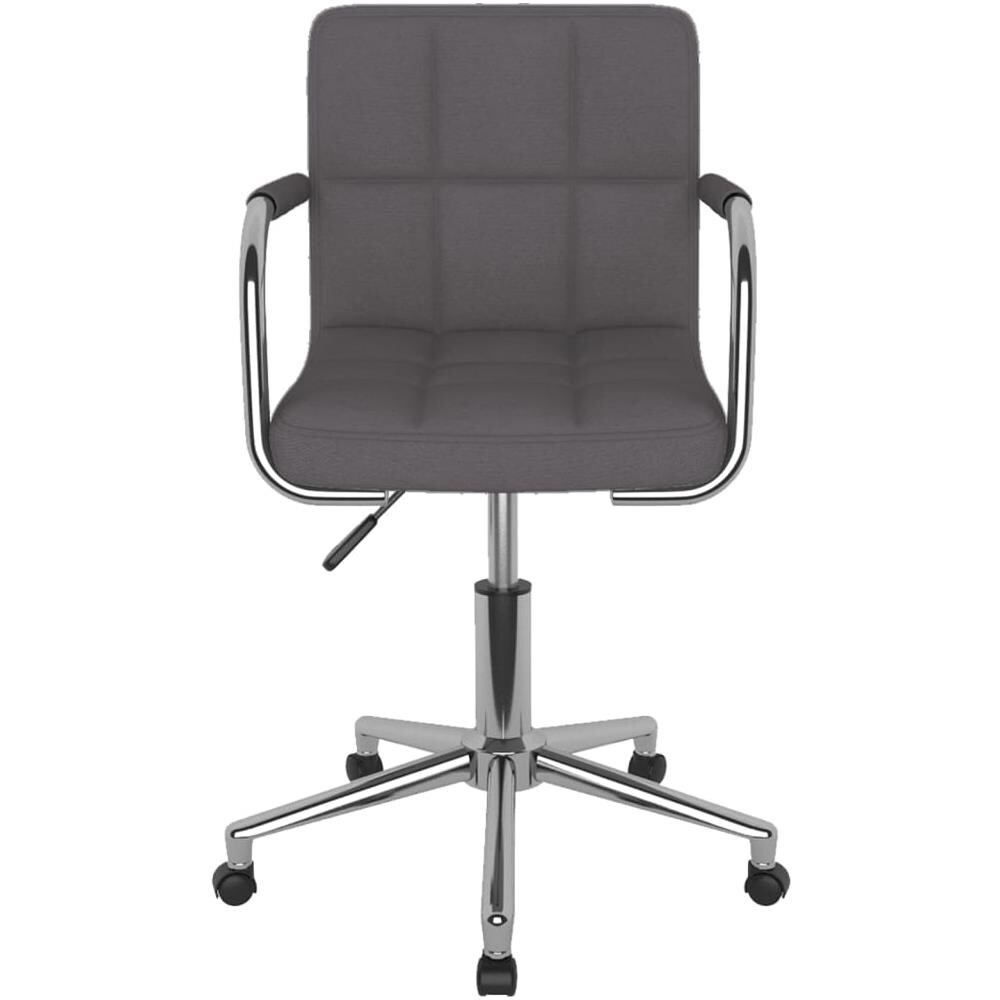 Sedia Da Pranzo Girevole Grigio Talpa In Tessuto - Foto 3