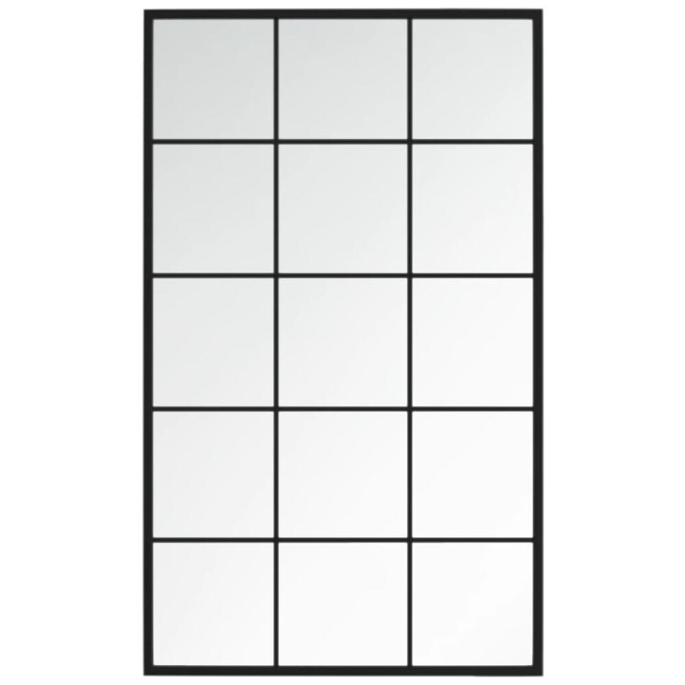 Specchio Da Parete Nero 100x60 Cm Metallo - Foto 1