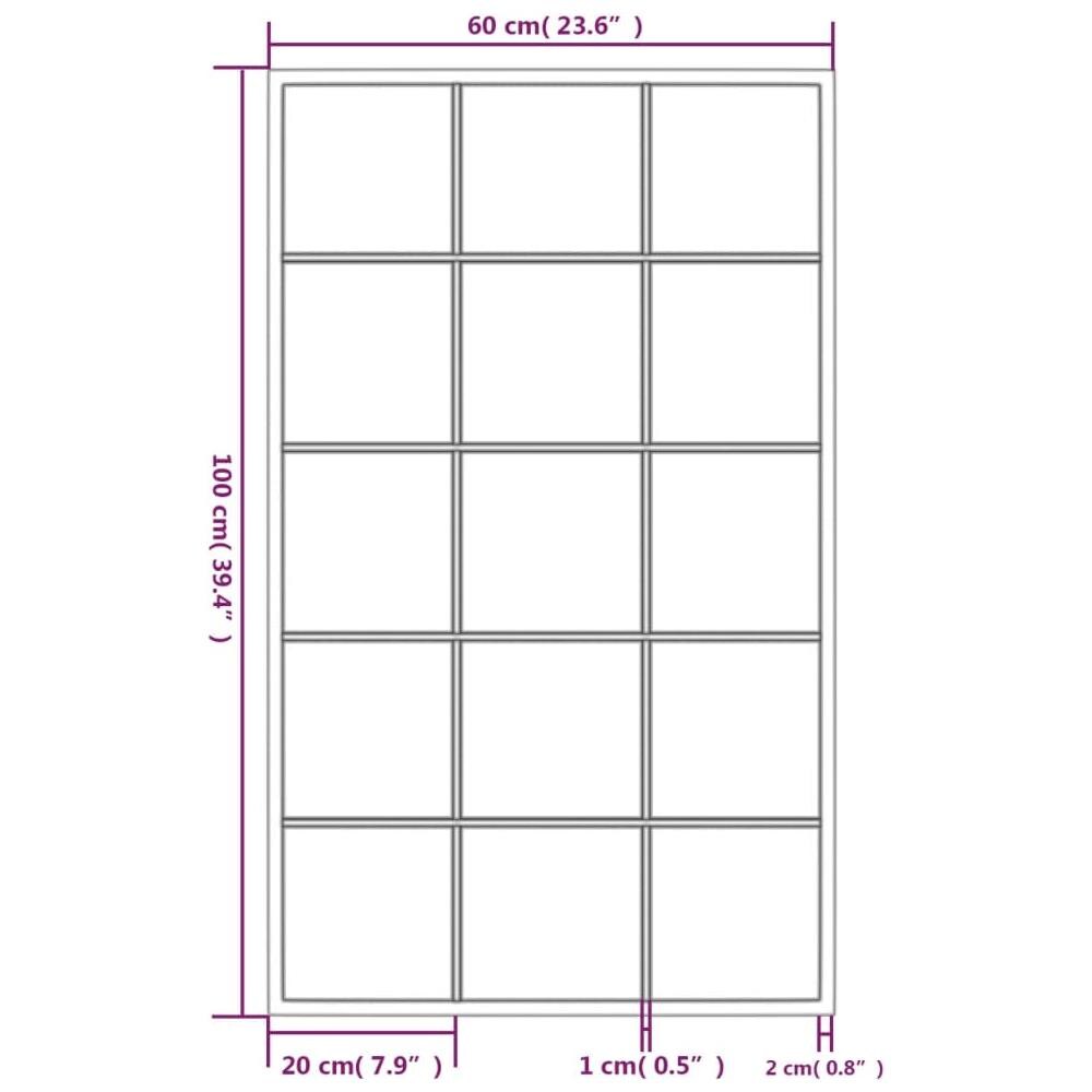 Specchio Da Parete Nero 100x60 Cm Metallo - Foto 2