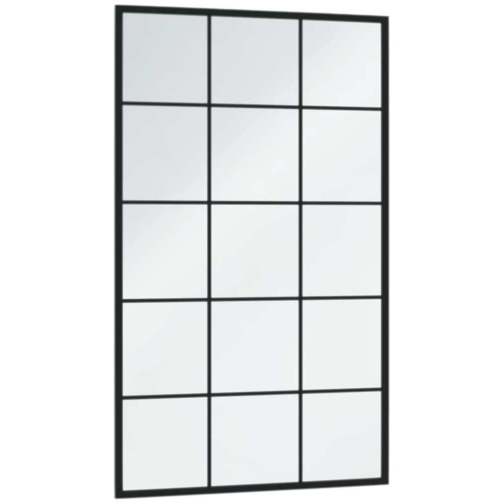 Specchio Da Parete Nero 100x60 Cm Metallo - Foto 5