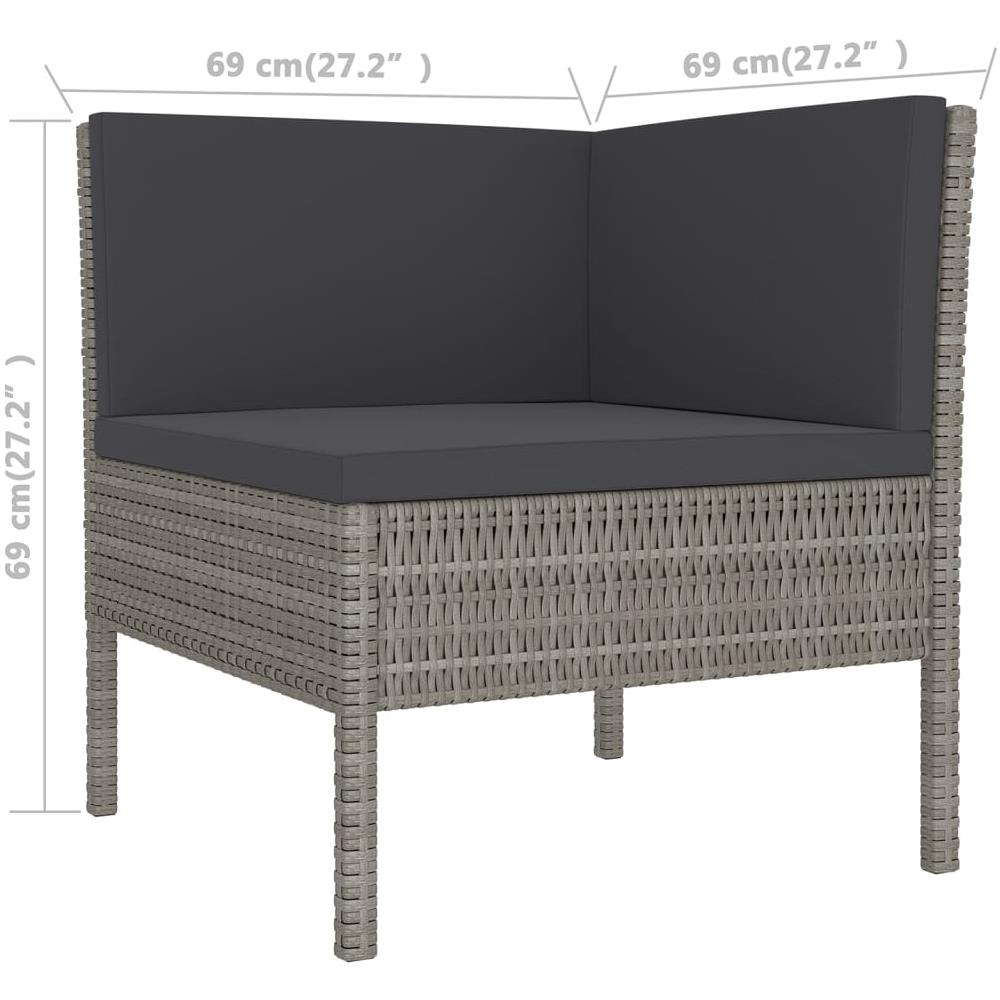Set Divani Da Giardino 12 Pz Con Cuscini In Polyrattan Grigio - Foto 1