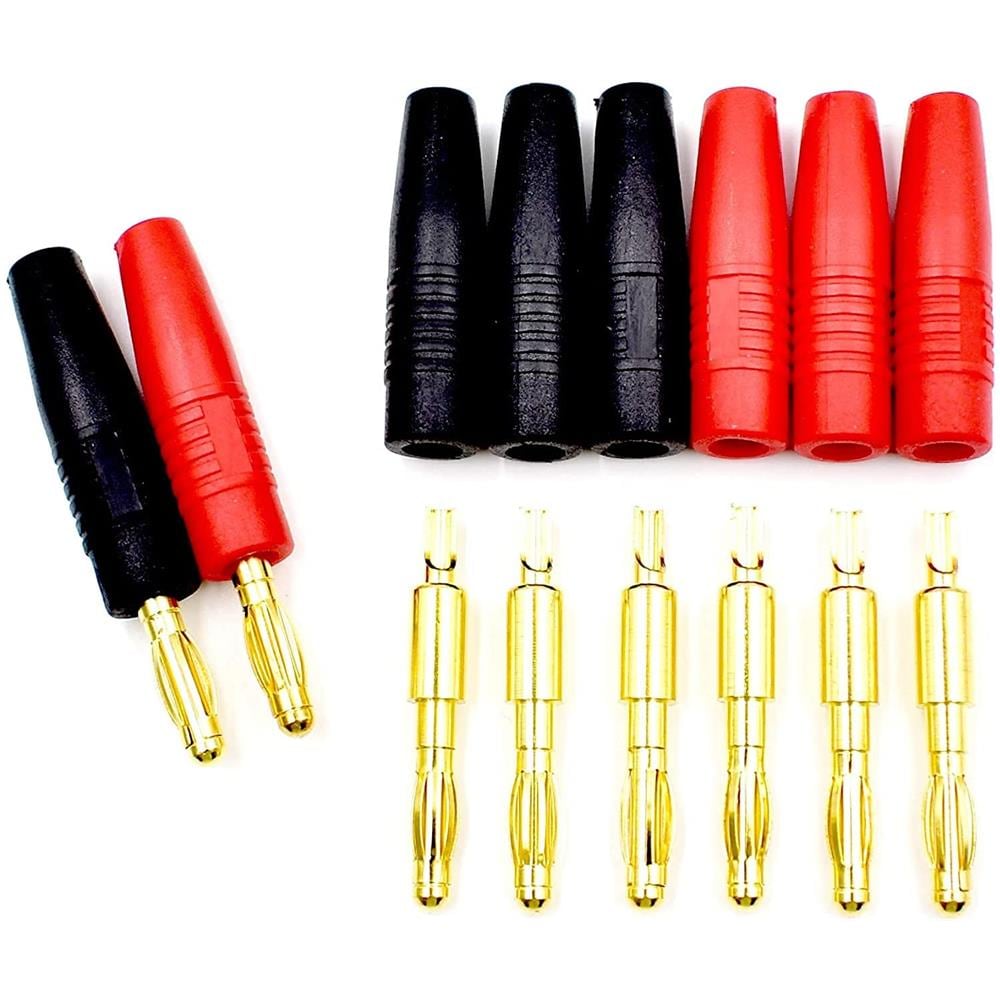5 Paia Di Connettori Banana Da 4 Mm Batterie Modellismo Rc Lipo + Cover Protezione - Foto 2
