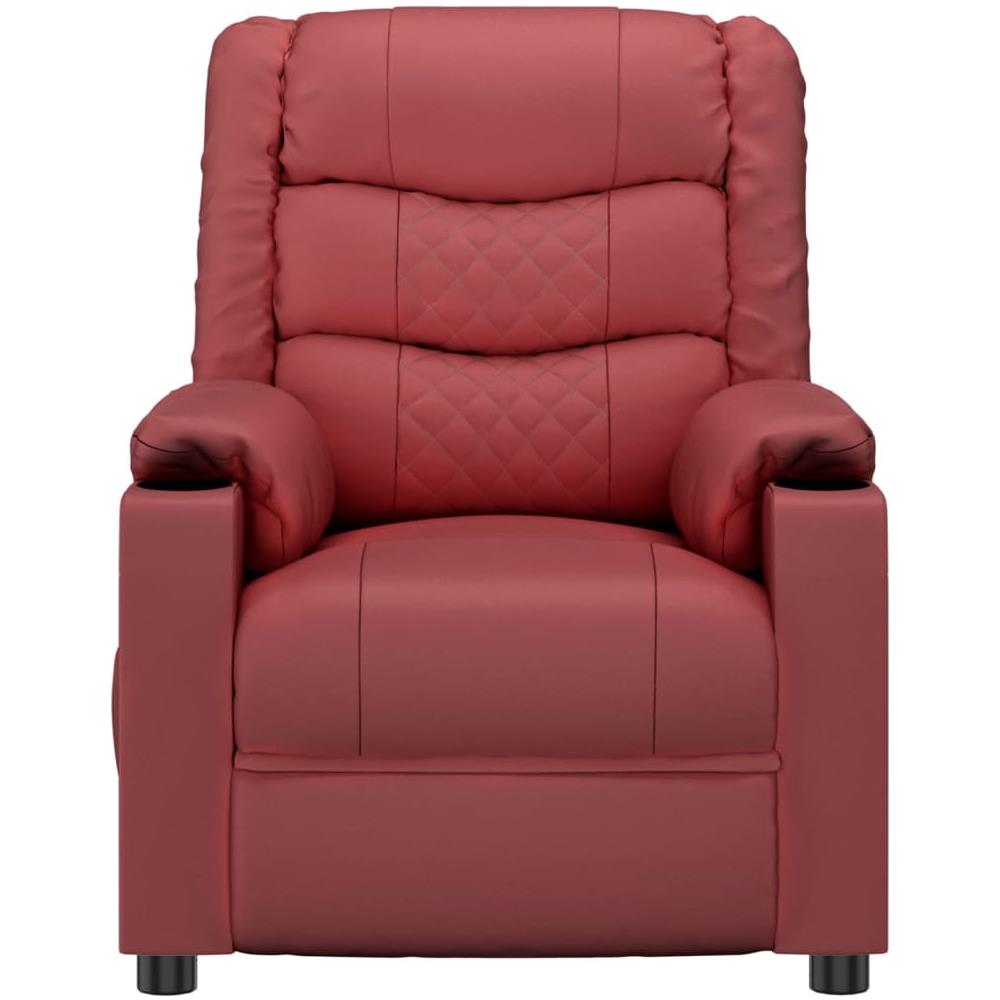 Poltrona Reclinabile Rosso Vino In Similpelle - Foto 3