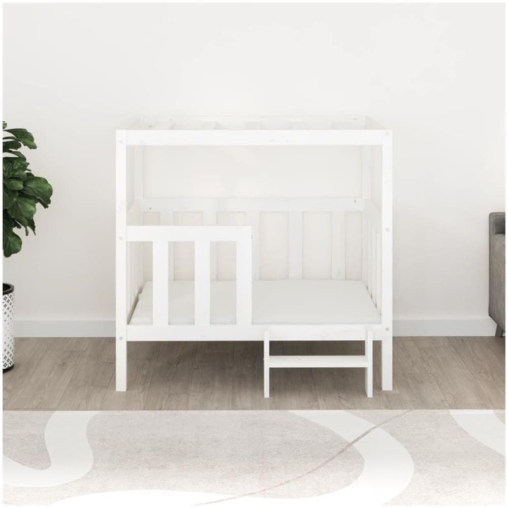 Cuccia per Cani Bianca 105,5x83,5x100 cm Legno Massello di Pino - Foto 7