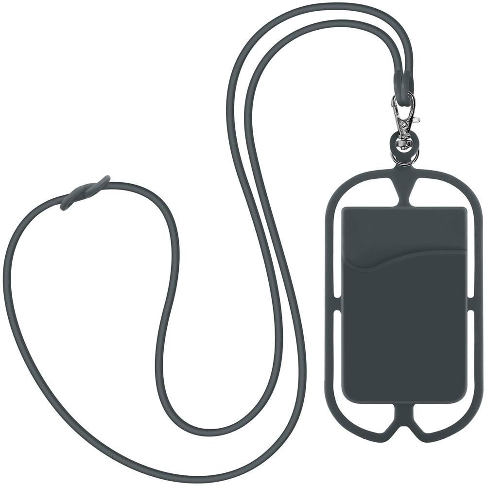 Cover Cordino Universale Per Smartphone, Portacarte Serie Neckpouch Grigio Scuro - Foto 1