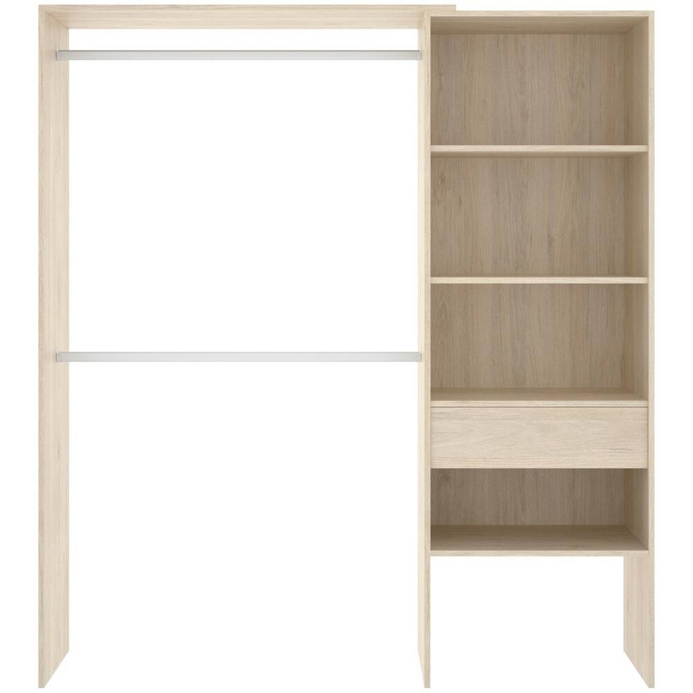 Guardaroba Lhotse, Struttura Per Cabina Armadio, Mobile Appendiabiti Aperto, 160x40h187 Cm, Rovere - Foto 4