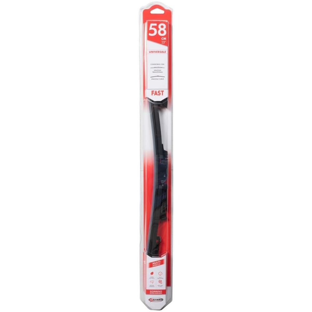Spazzola Tergicristallo Singola Fast 58 Cm - 23"", Per Spazzole Tradizionali E Curve, Massima Aderenza E Resistenza - Foto 1