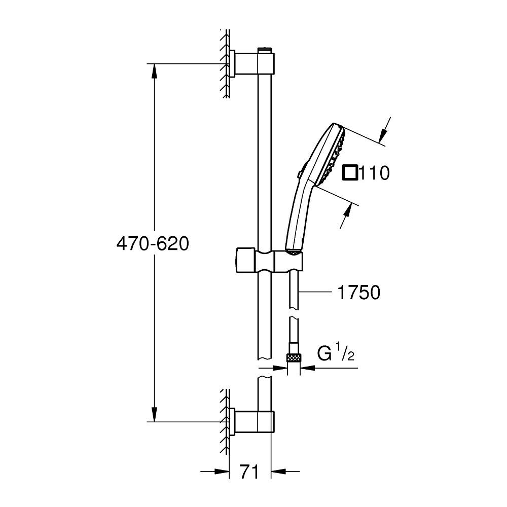 Vitalio Comfort 110 sistema di doccia Cromo - Foto 4