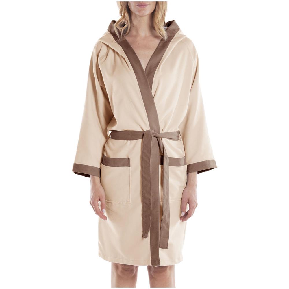 Accappatoio Con Cappuccio Spugnissima Tecno Bicolor In Microfibra Colore Incolore Misura Xxl - Foto 2