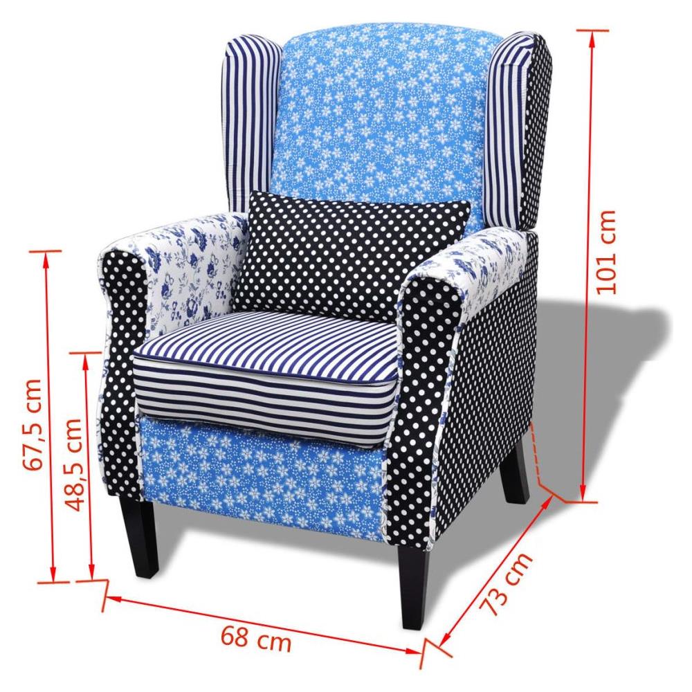 Poltrona Relax In Trapunta Stile Pastorale Fiori Blu E Bianco - Foto 17