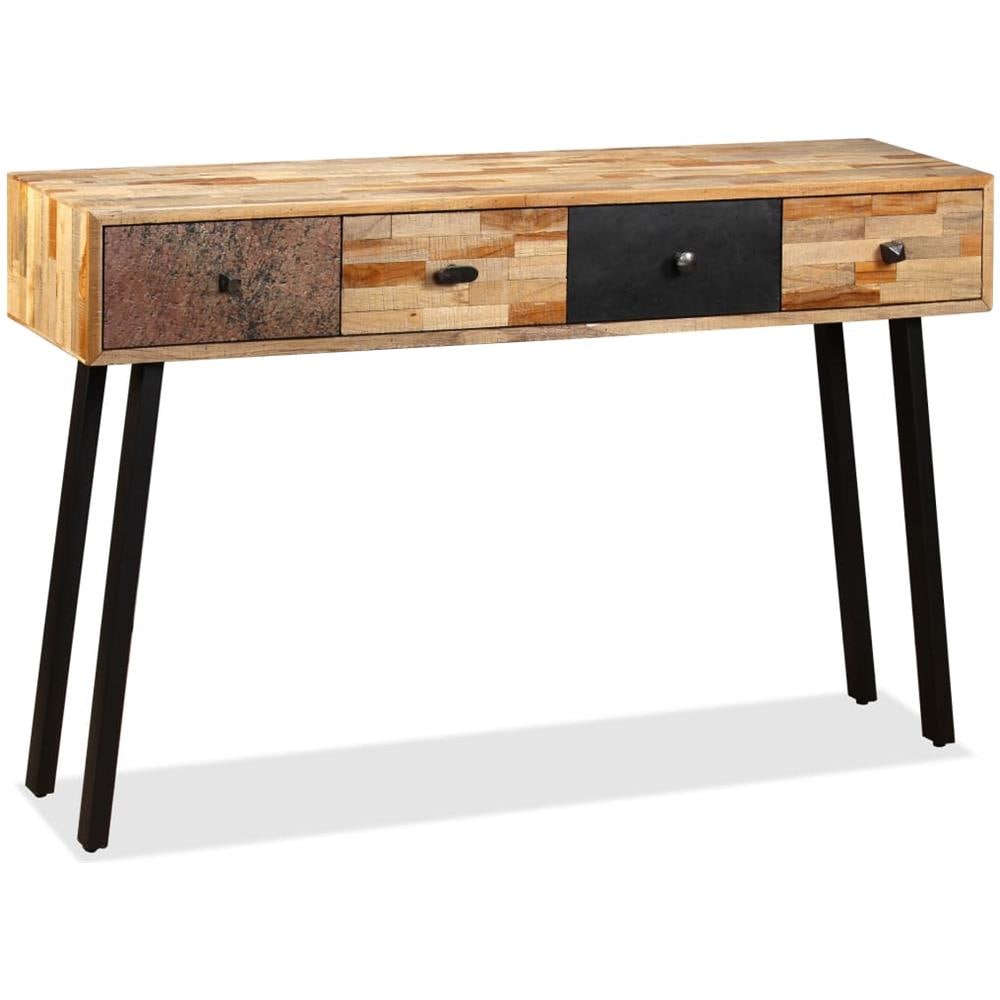 Panca in Legno Massello e Lino 110x38x48 cm Grigio - Foto 2