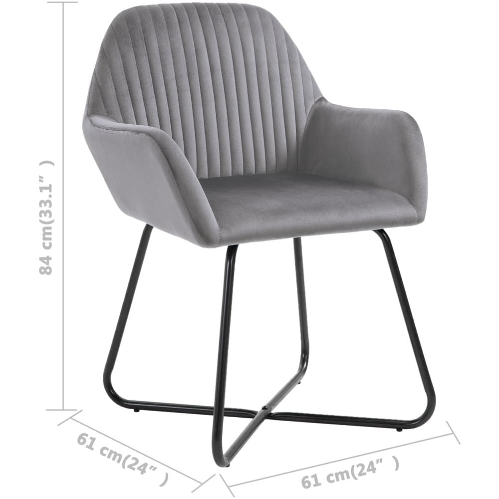 Sedie Da Pranzo 4 Pz Grigie In Velluto - Foto 13