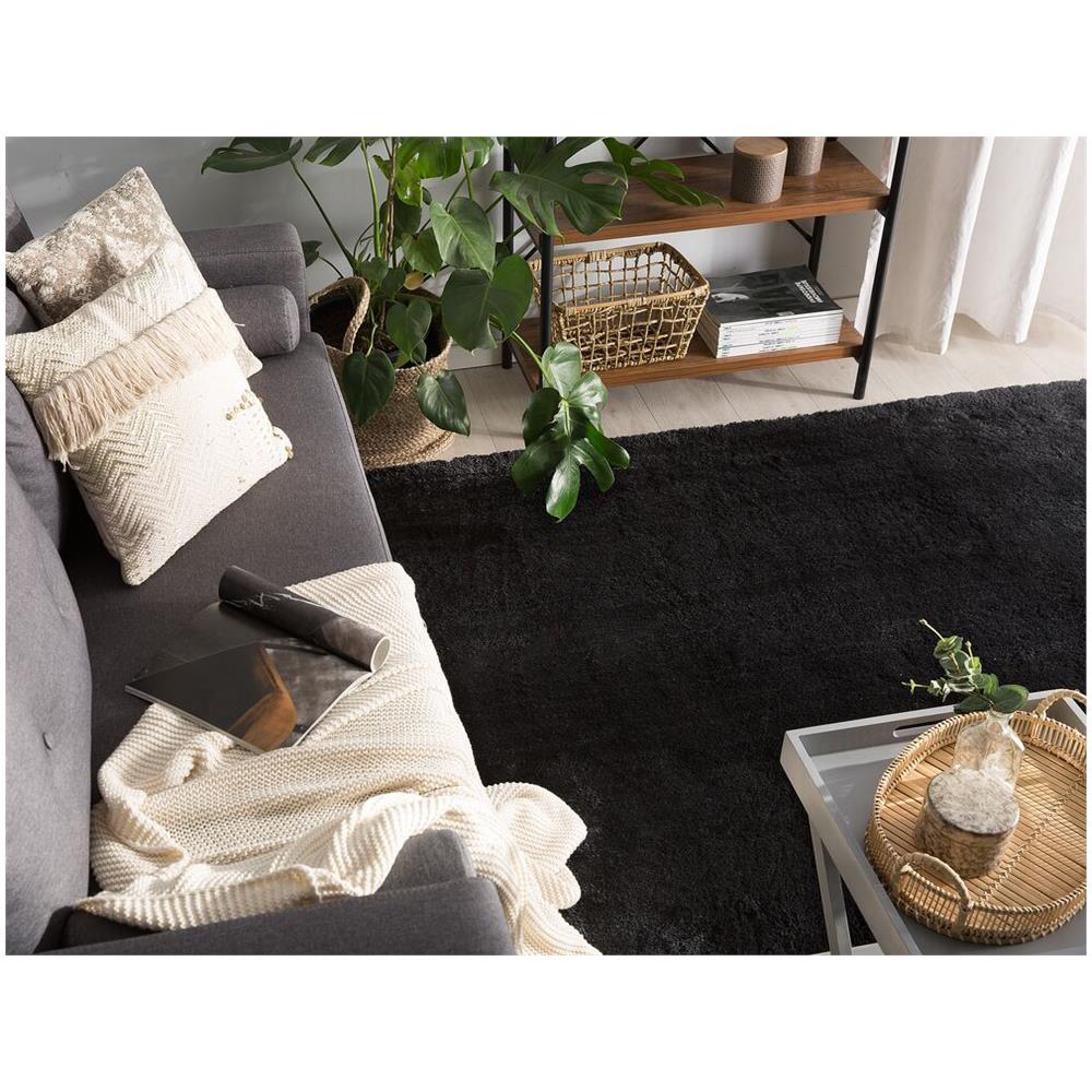 Tappeto Shaggy Nero 200 X 200 Cm Evren - Foto 2