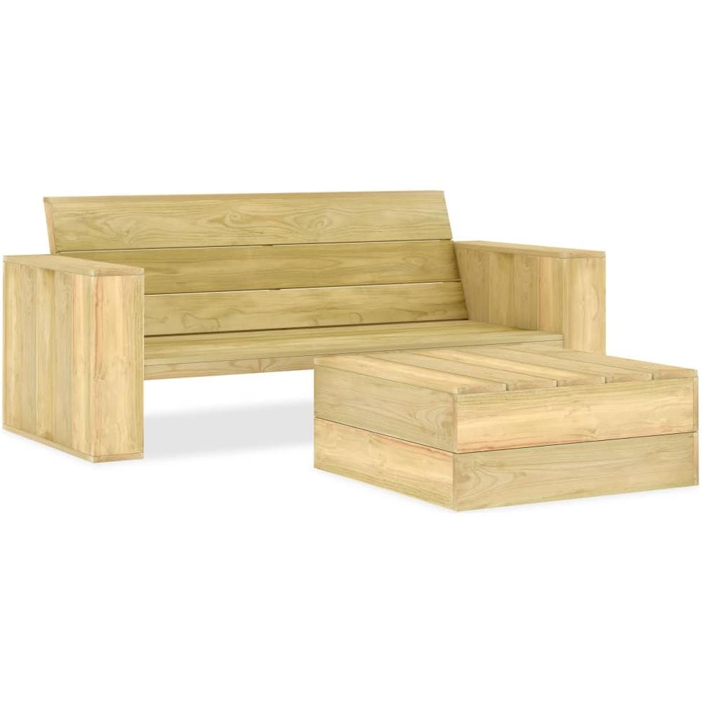 Set Divani Da Giardino 2 Pz In Legno Di Pino Impregnato - Foto 1