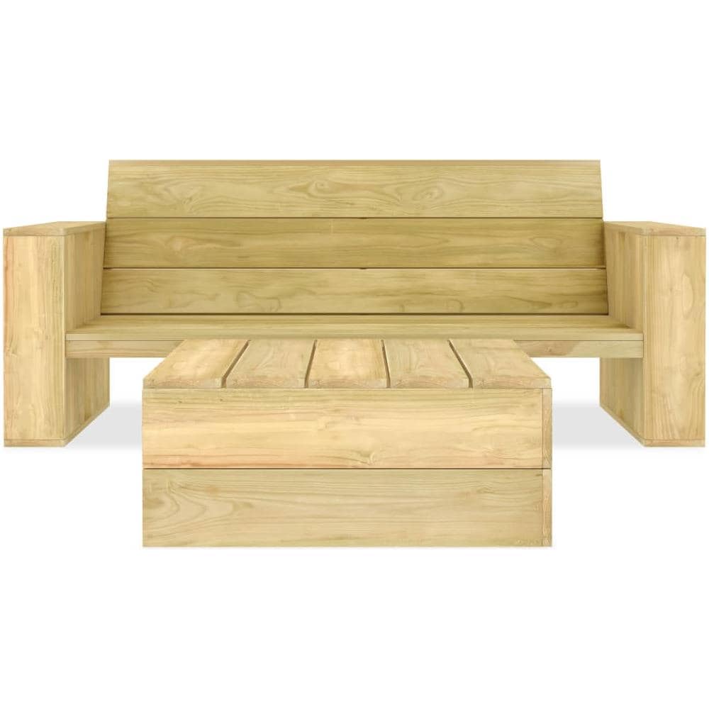 Set Divani Da Giardino 2 Pz In Legno Di Pino Impregnato - Foto 2