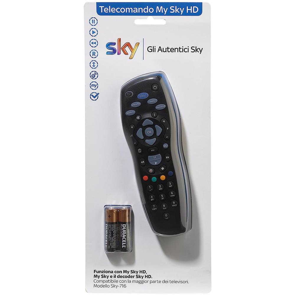 716 Mini Telecomando Universale per TV e Decoder My Sky / My Sky HD Colore Nero - Foto 3
