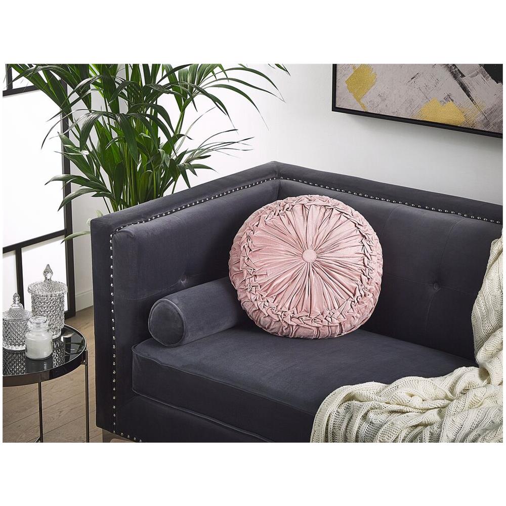 Cuscino Rotondo Rosa Ø 40 Udala - Foto 1