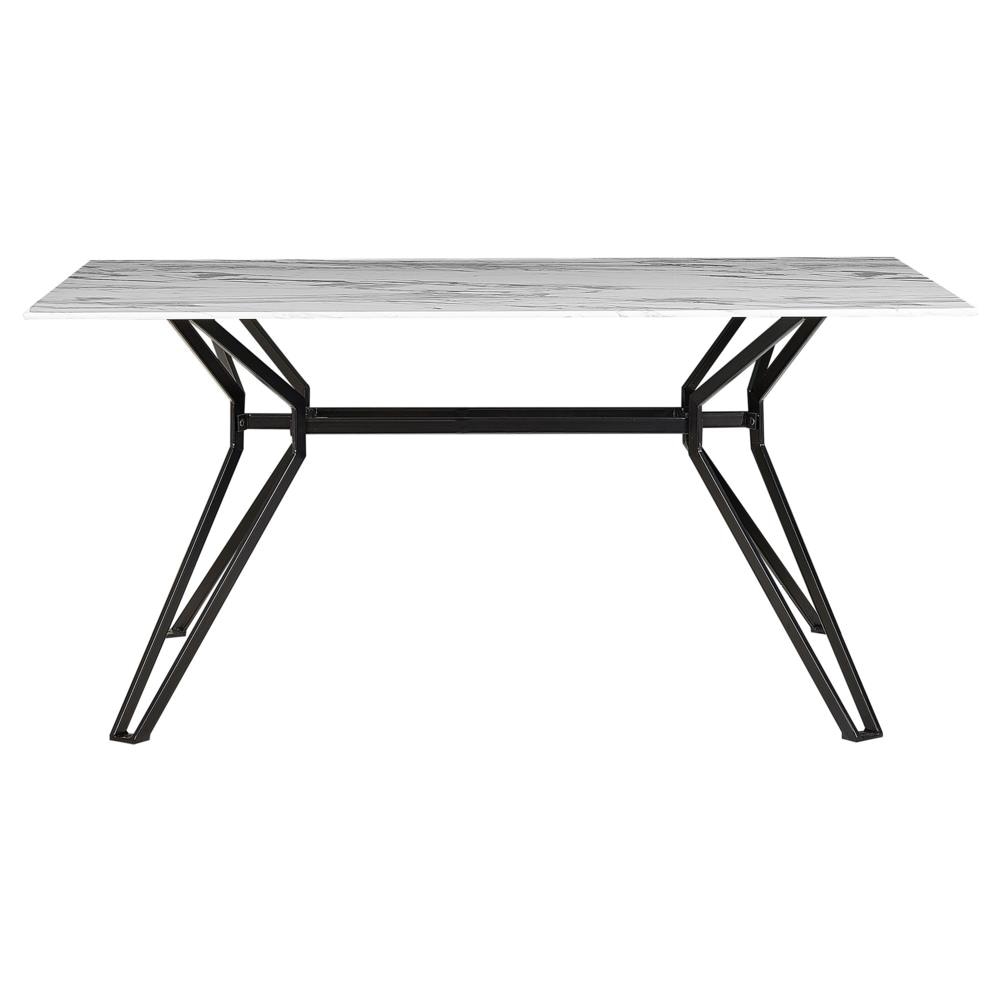 Tavolo Da Pranzo In Vetro 160 X 90 Cm Effetto Marmo E Nero Ballina - Foto 2