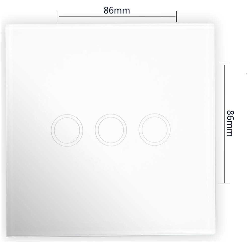 Interruttore Triplo Con Vetro Sh303 Touch, Bianco Con Indicatore A Led - Foto 5