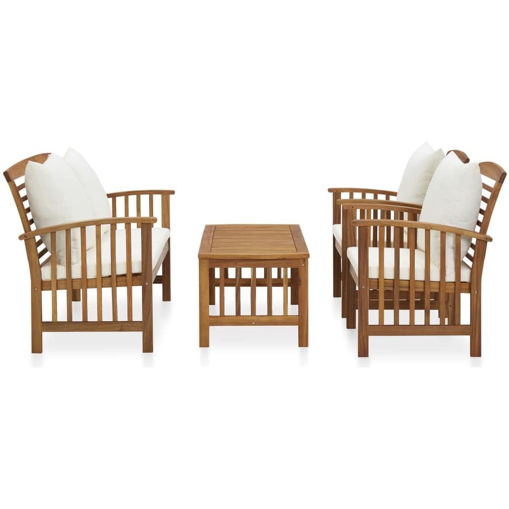 Set Divani Da Giardino 4 Pz Con Cuscini In Massello Di Acacia - Foto 2