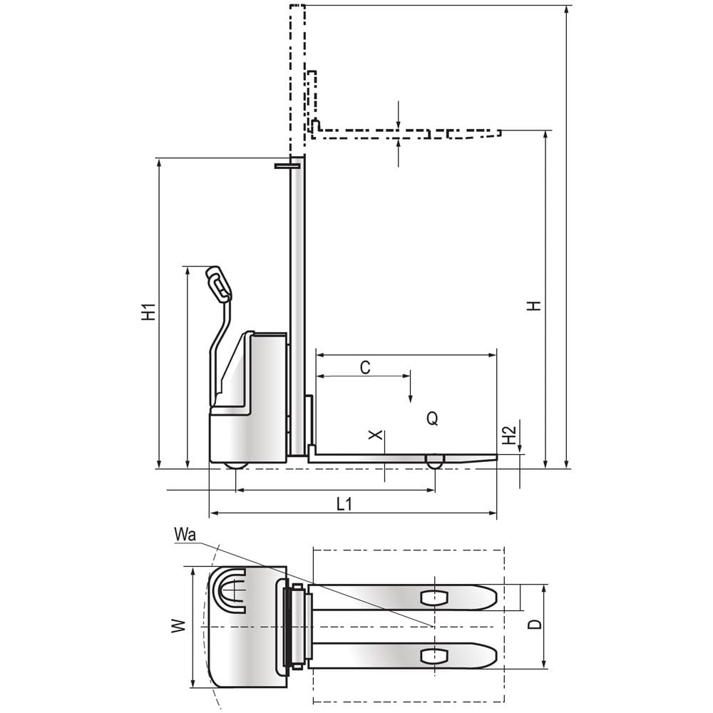 Transpallet sollevatore ELETTRICO per pallet 3000 mm 1500 kg - MA SL EL30 - Foto 3