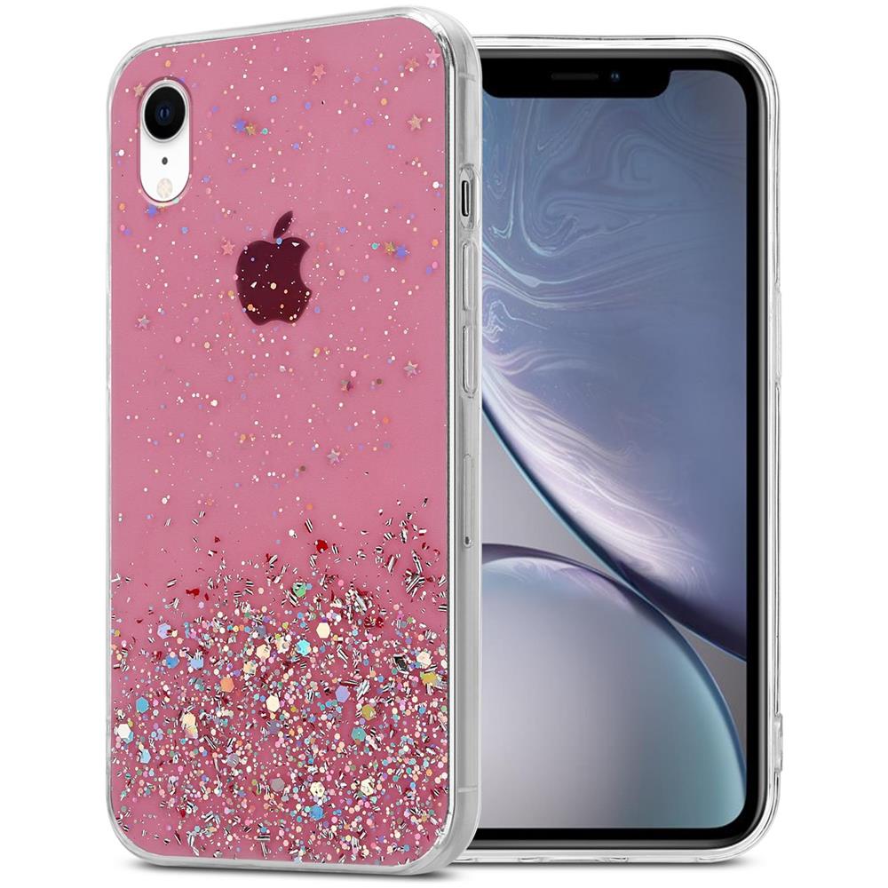 Cadorabo Custodia Compatibile Con Apple Iphone Xr In Rosa Con Glitter - Coperchio Protettivo In Silicone Tpu Flessibile Con Glitter Scintillanti - Foto 1