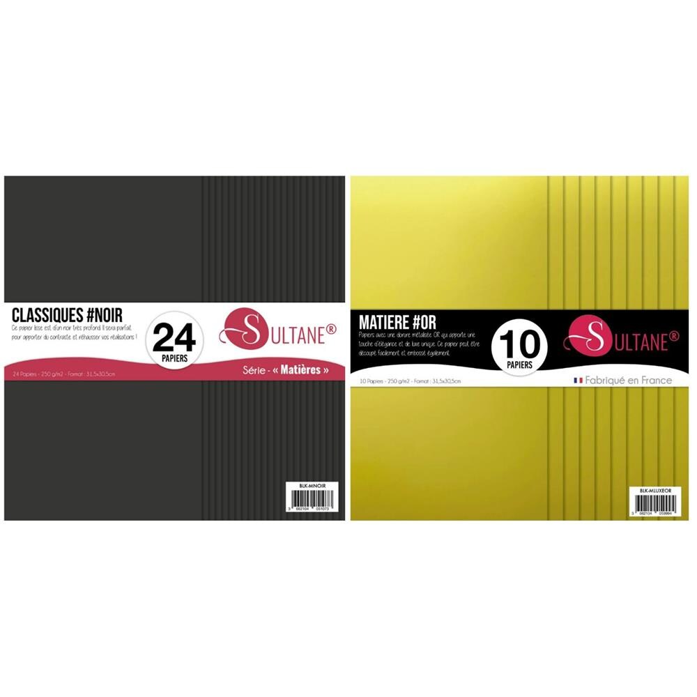 34 Carte Scrapbooking Nero E Oro - A: 30,5 Cm - Foto 1