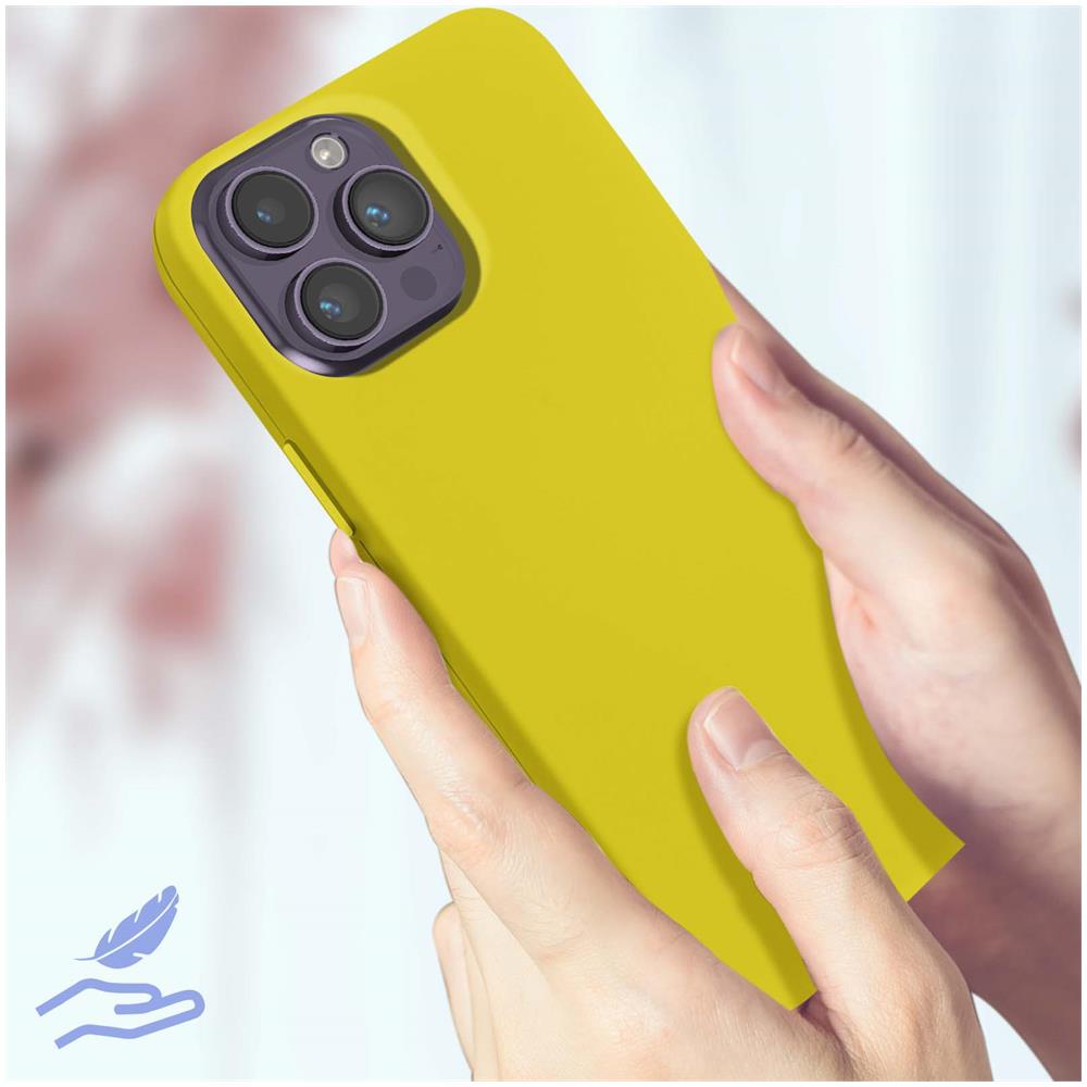 Cover Per Iphone 14 Pro Max In Silicone Semi-rigido Soft-touch Gialla - Foto 2