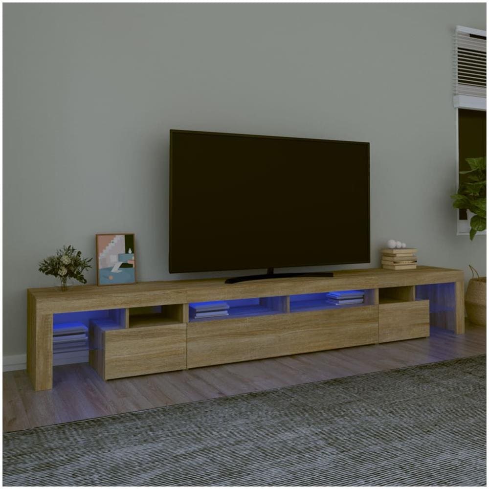 Mobile Porta Tv Con Luci Led Rovere Sonoma - Foto 1