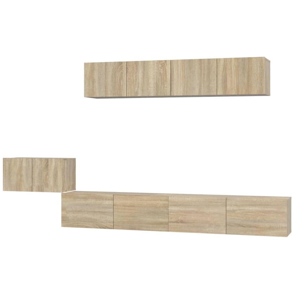 Set Di Mobili Porta Tv 5 Pz Rovere Sonoma In Legno Multistrato - Foto 2