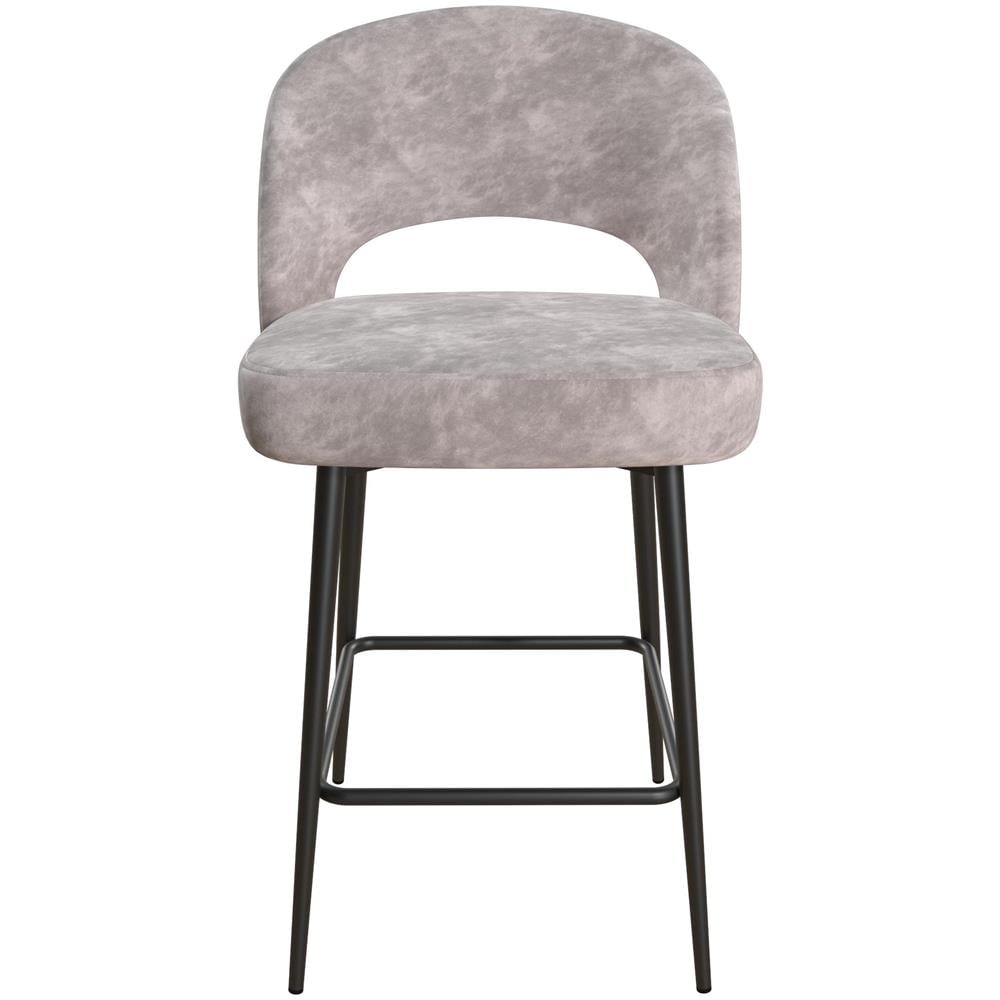 Alexi Sgabello Imbottito In Velluto Grigio Chiaro - Foto 2