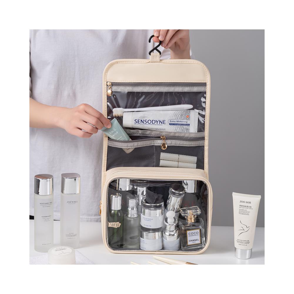 Borsa Da Toilette Da Appendere Per Il Viaggio Beige - Foto 4