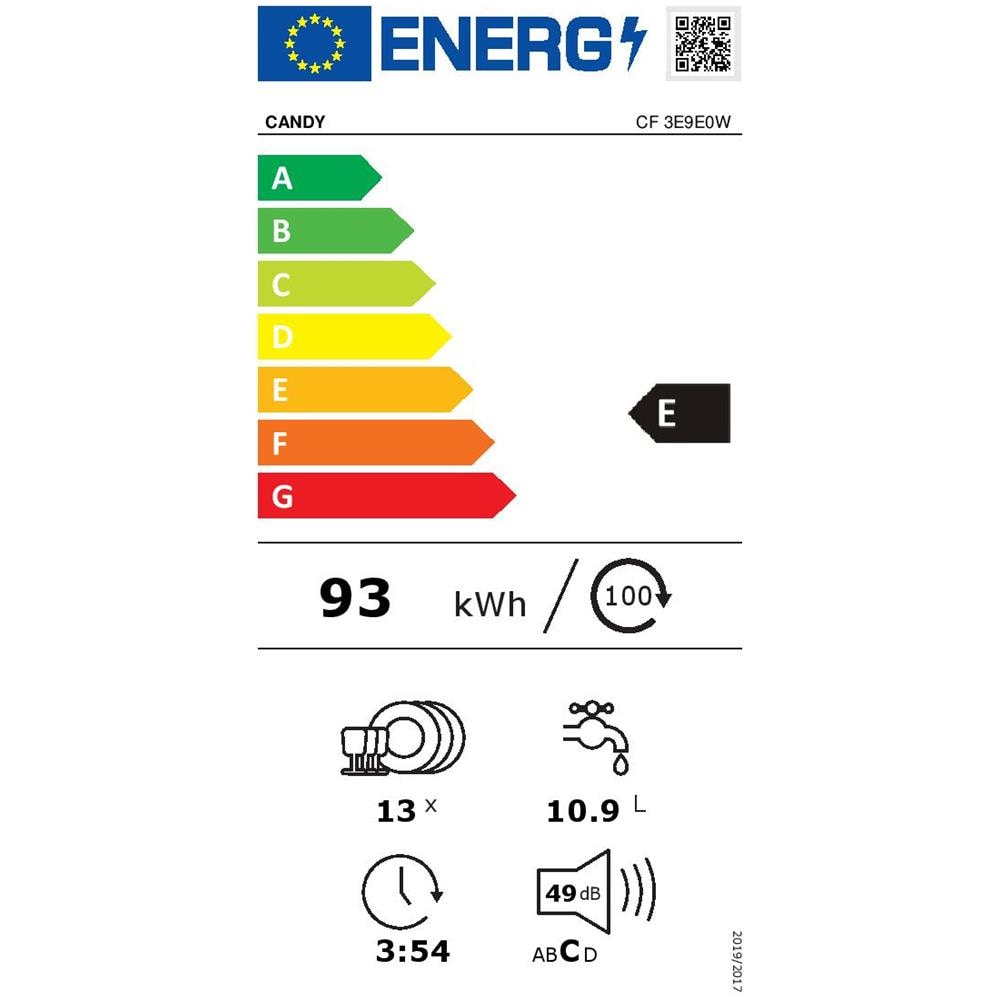Lavastoviglie RapidÓ CF 3E9E0W Capacità 13 Coperti Classe E Colore Bianco - Foto 2