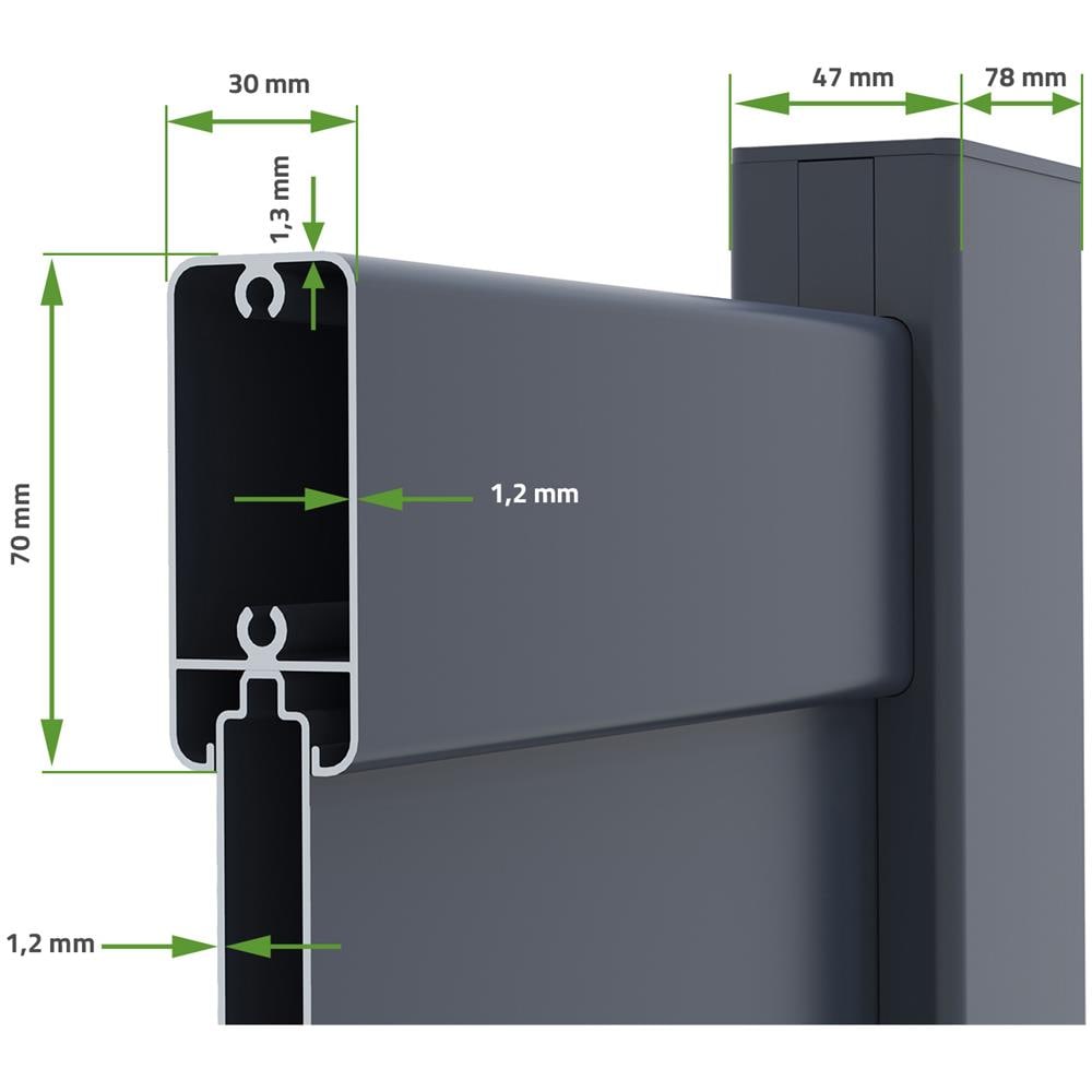 Pack Cancello A Battente Eiger 400b140 + 2 Montanti Alluminio H. 166cm Grigio - Foto 2